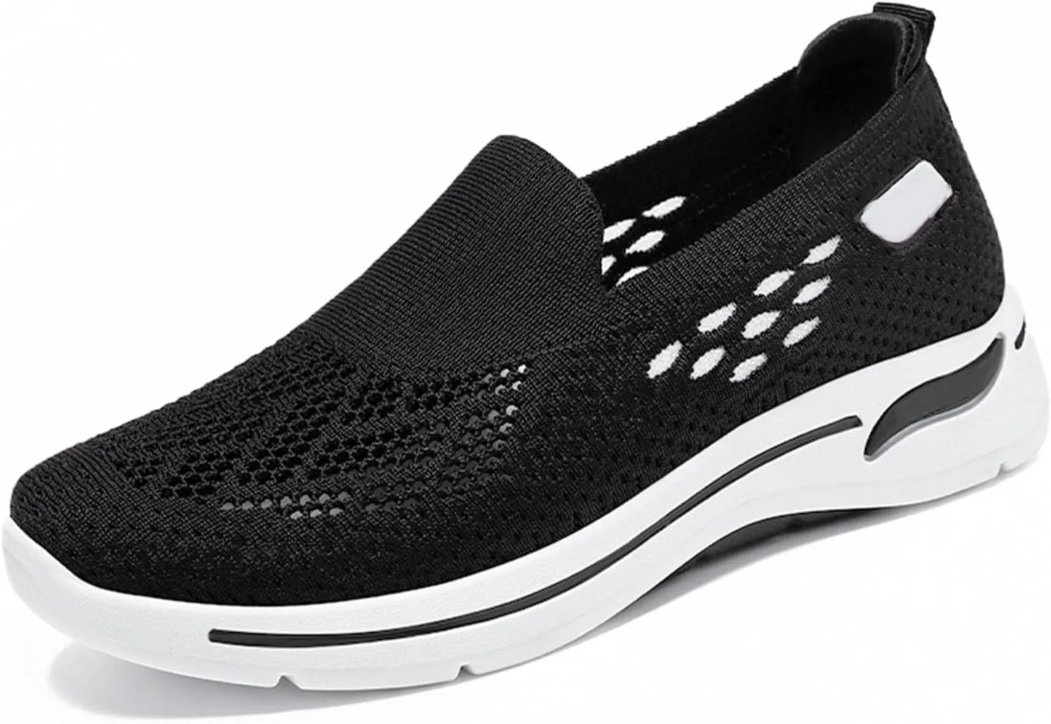 Buhelyc Women's Knitted Casual Walking Sneakers Mesh Sneakers Lightweight ＆ Breathable Slip On Casual Walking Shoes for Middle Aged ＆ Elderly People