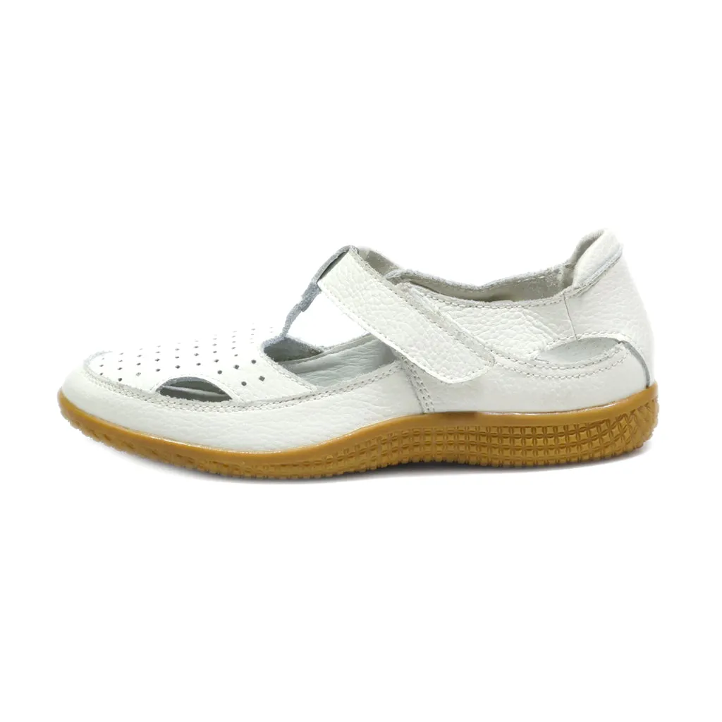 Damart Flat Shoes Leather Beige Colour For Women