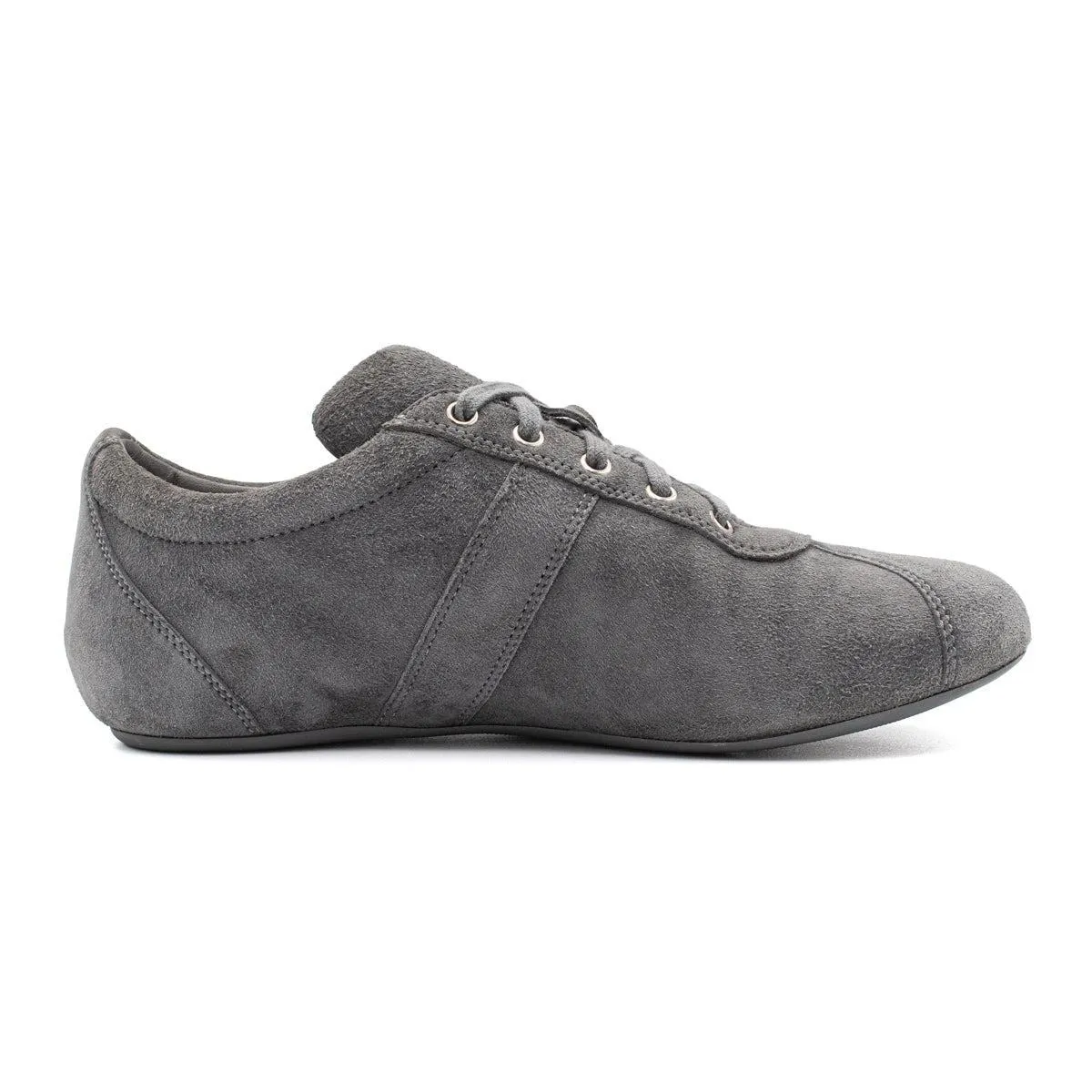 Dior Metal Logo Low-Top Sneakers Suede Leather Grey Colour For Women