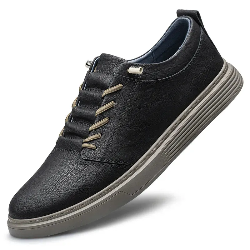 Hnzxzm Spring Italian quality Genuine Leather Casual Shoes Men's Black Classic Oxford shoes Outdoor men's dress shoes and walking shoes