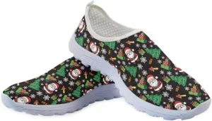Jeiento Christmas Running Shoes Fashion Slip-On Workout Sneakers Athletic Walking Shoes for Hiking Walking Sports Gym Shoes