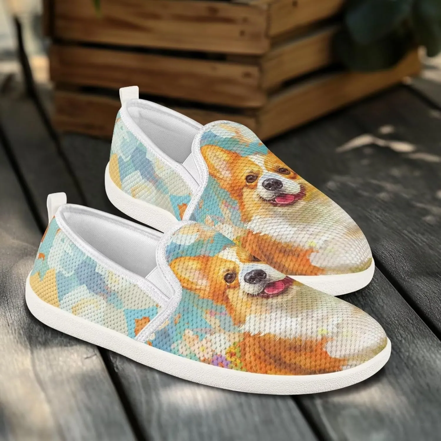 JoyLamoria Happy Puppy Family Walking Shoes Sneakers Unisex Arch Support Walking Shoe PlatformLoafers Cute Sport Shoes