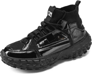 Men's Fashion Sneakers Thick Bottom Breathable Casual Walking Walking Shoes High Top Athletic Trainers Mesh Height Increasing Outdoor Hiking Travel Shoes