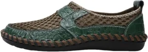 Men's Mesh Sandals Slip-On Shoes with Stitching Details for Outdoor Walking Driving, Spring and Summer Men's Breathable Shoes