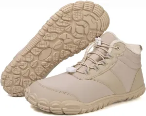 Men's Women's Winter Barefoot Hiking Boots, Slip On Warm Zero Drop Snow Boots, Wide Toe Box Booties, Waterproof Shoes Sneakers Hike Shoes for Hiking Walking Outdoor Unisex