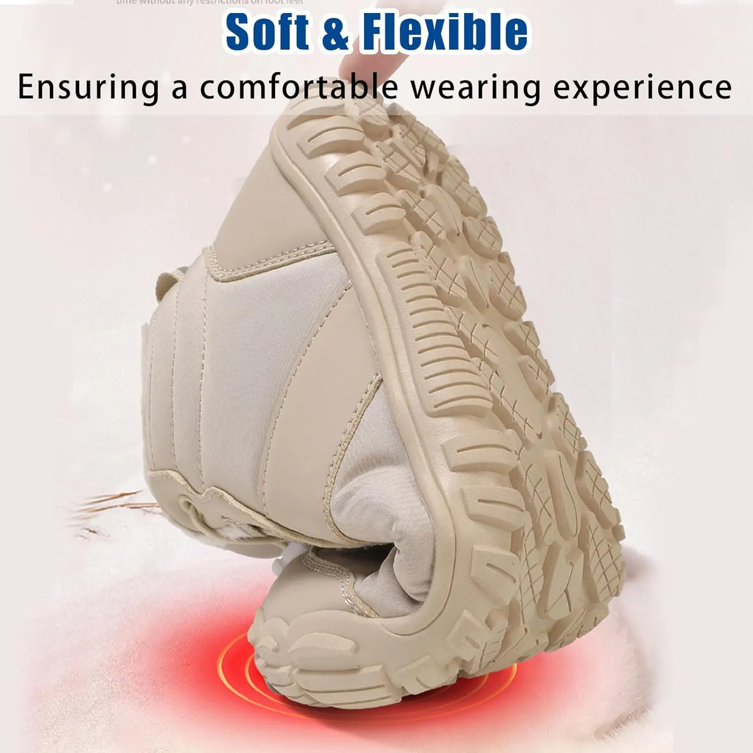 Men's Women's Winter Barefoot Hiking Boots, Slip On Warm Zero Drop Snow Boots, Wide Toe Box Booties, Waterproof Shoes Sneakers Hike Shoes for Hiking Walking Outdoor Unisex