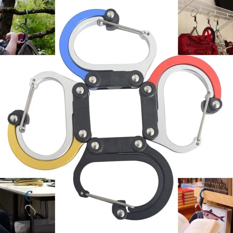 Multifunctional Carabiner Aluminum Alloy D-Type Outdoor Products Quick-Hanging Buckle(Black)
