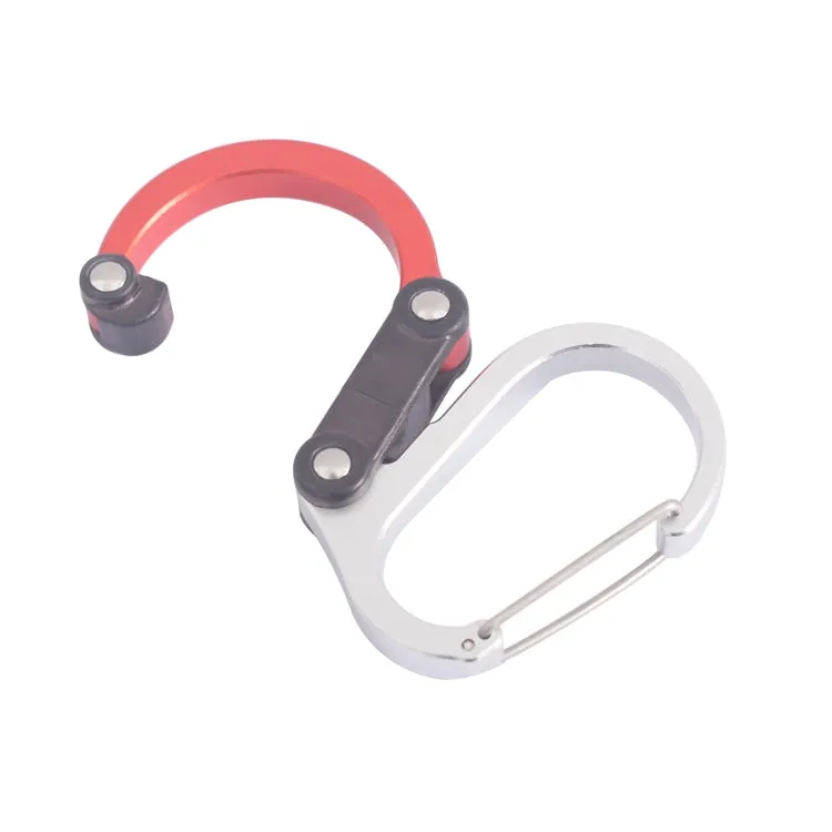 Multifunctional Carabiner Aluminum Alloy D-Type Outdoor Products Quick-Hanging Buckle(Black)