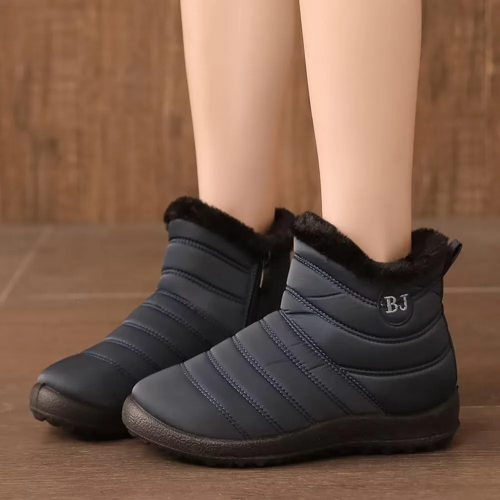 Stunner Women Winter Snow Boots Warm Fur Lined Ankle Boot Outdoor Slip On Waterproof Hiking Winter Shoes