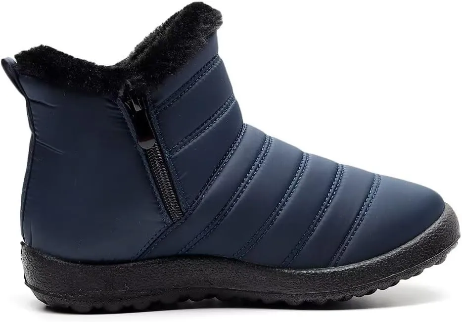 Stunner Women Winter Snow Boots Warm Fur Lined Ankle Boot Outdoor Slip On Waterproof Hiking Winter Shoes