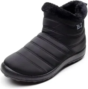 Stunner Women Winter Snow Boots Warm Fur Lined Ankle Boot Outdoor Slip On Waterproof Hiking Winter Shoes