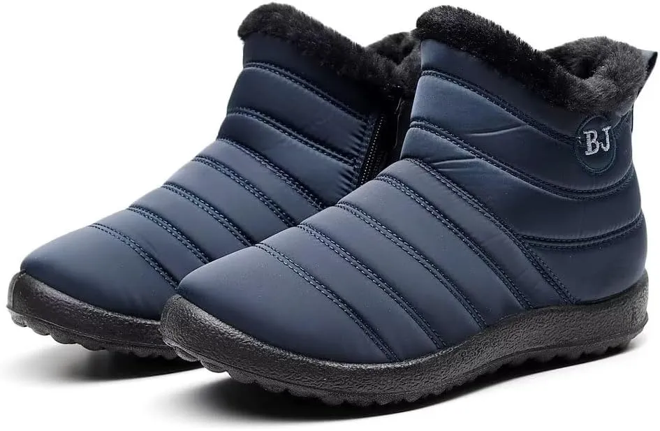 Stunner Women Winter Snow Boots Warm Fur Lined Ankle Boot Outdoor Slip On Waterproof Hiking Winter Shoes