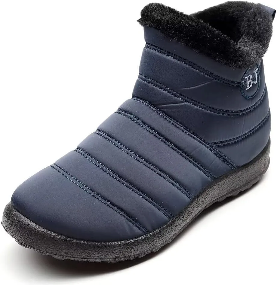 Stunner Women Winter Snow Boots Warm Fur Lined Ankle Boot Outdoor Slip On Waterproof Hiking Winter Shoes