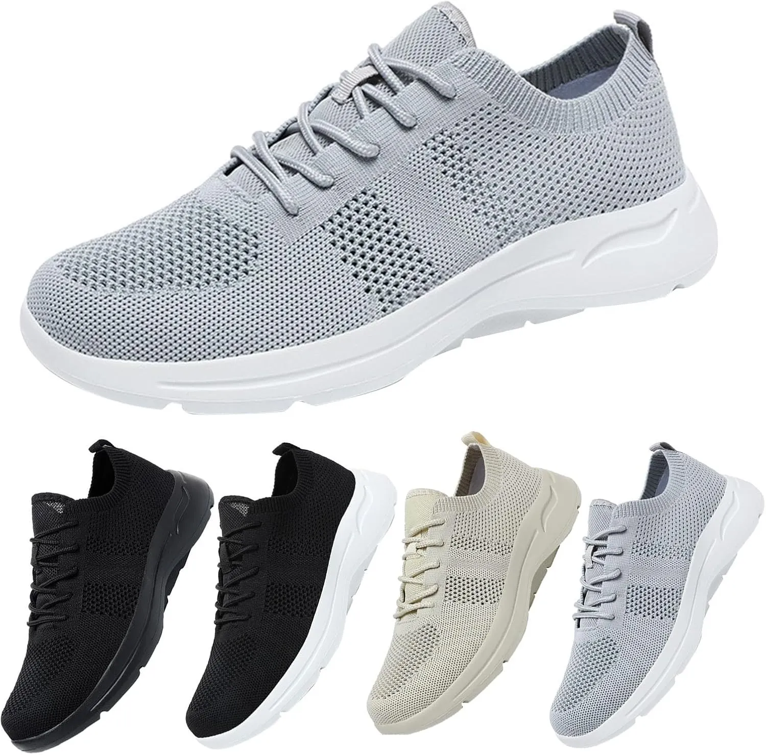 Women Walking Shoes Sock Sneakers Slip-On Breath Walking Shoes Women Walking Ladies Shoes Casual Shoes Sneakers Black Tennis Shoe White Loafers