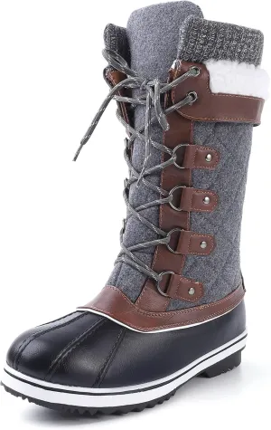Women's Snow Boots, Women Waterproof Mid Calf, Anti-slip Outdoor Warm Winter Boots for Women